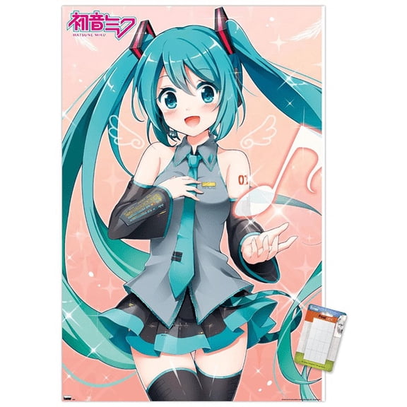 Hatsune Miku - Music Note Wall Poster, 22.375" x 34"