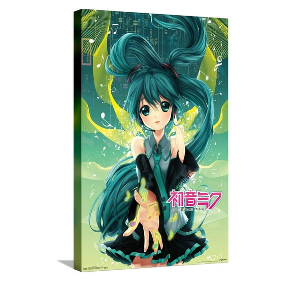 Hatsune Miku - Notes Canvas Wall Poster, 14.725" x 22.375"