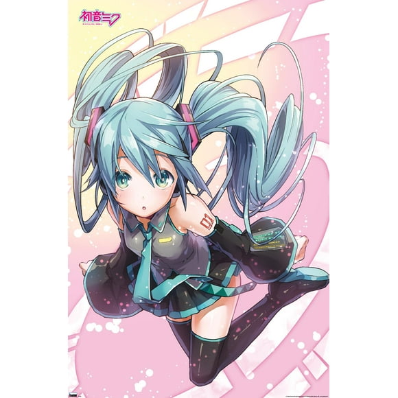 Hatsune Miku - Pink Circles Wall Poster, 14.725" x 22.375"