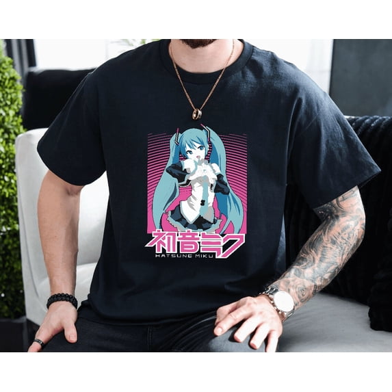 Hatsune Miku Project Diva Kawaii Vocaloid Anime Art Unisex T-Shirt, up to size 3XL.