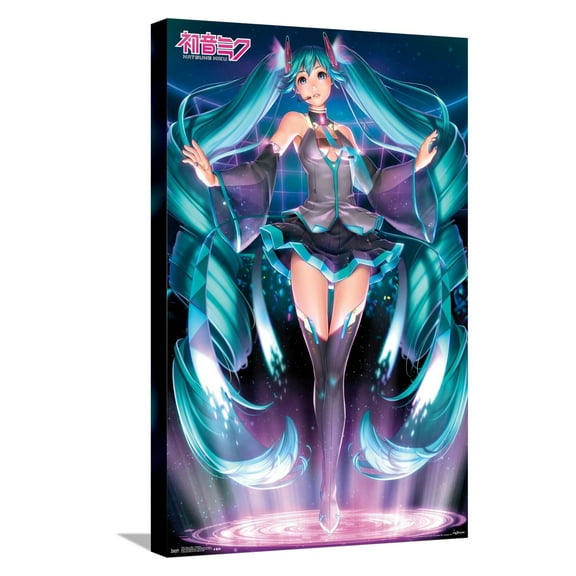 Hatsune Miku - Projection Canvas Wall Poster, 14.725" x 22.375"