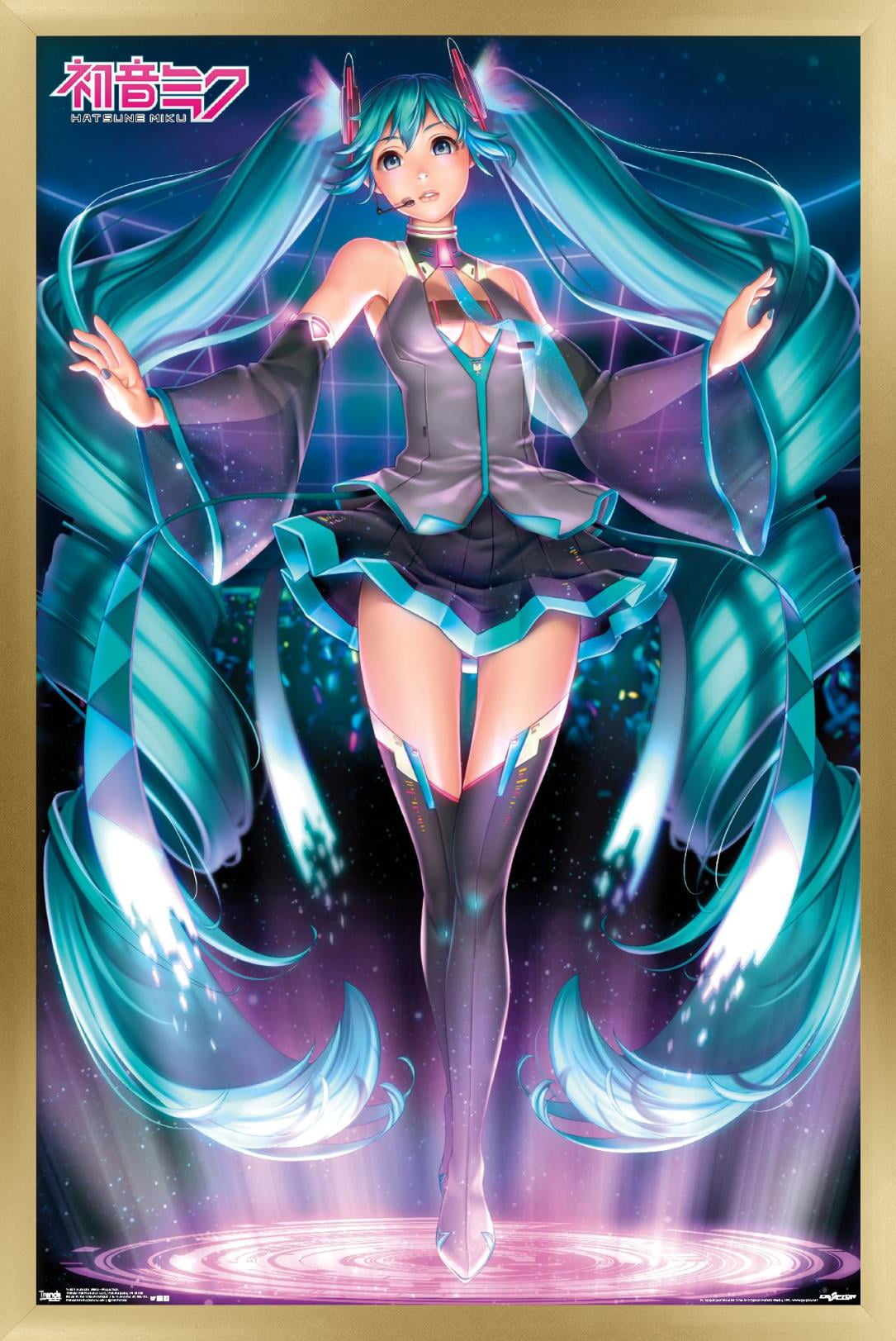 Hatsune Miku - Projection Wall Poster, 22.375" x 34", Framed