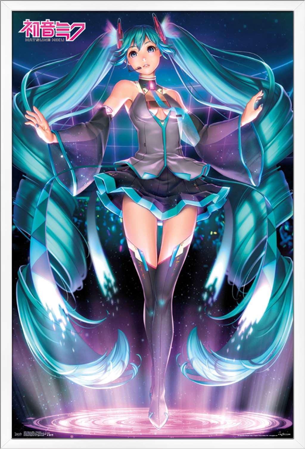Hatsune Miku - Projection Wall Poster, 22.375" x 34", Framed