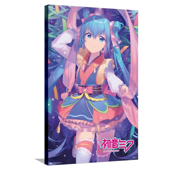 Hatsune Miku - Ribbons Canvas Wall Poster, 22.375" x 34"