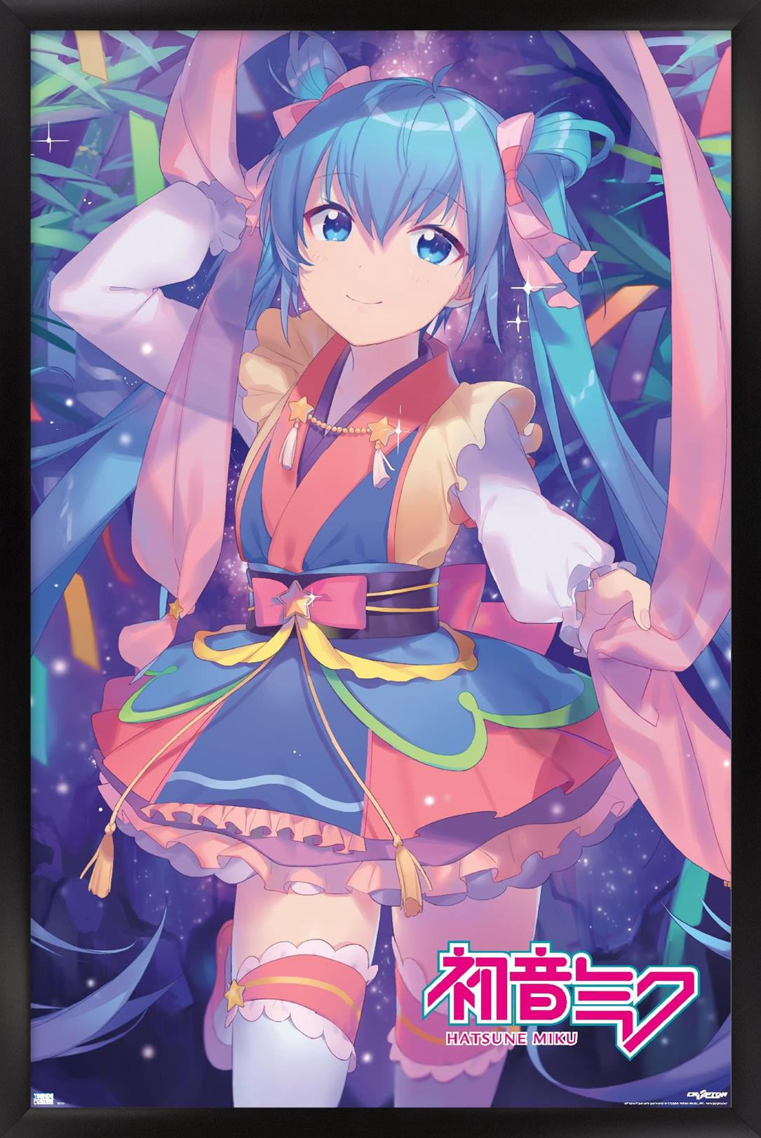 Hatsune Miku - Ribbons Wall Poster, 22.375" x 34" Framed