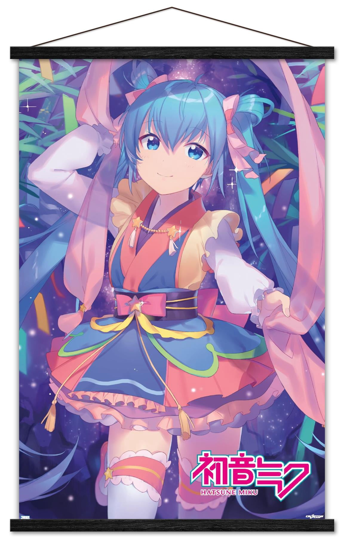 Hatsune Miku - Ribbons Wall Poster with Magnetic Frame, 22.375" x 34"