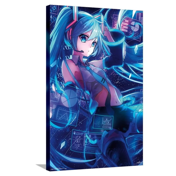 Hatsune Miku - Screens Canvas Wall Poster, 22.375" x 34"