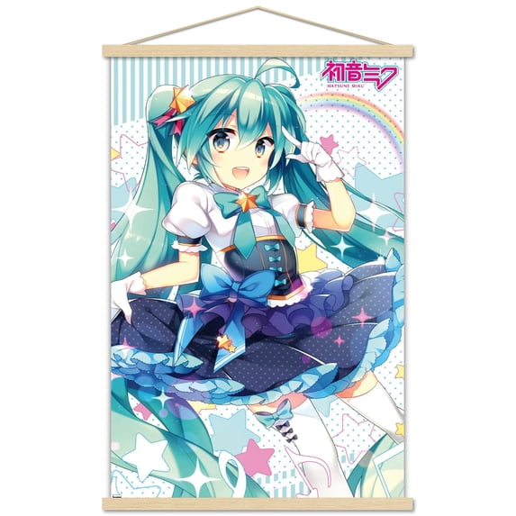 Hatsune Miku - Skirt Wall Poster with Wooden Magnetic Frame, 22.375" x 34"