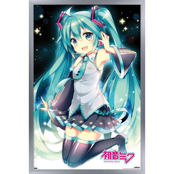 Hatsune Miku - Smile Wall Poster, 22.375" x 34" Framed