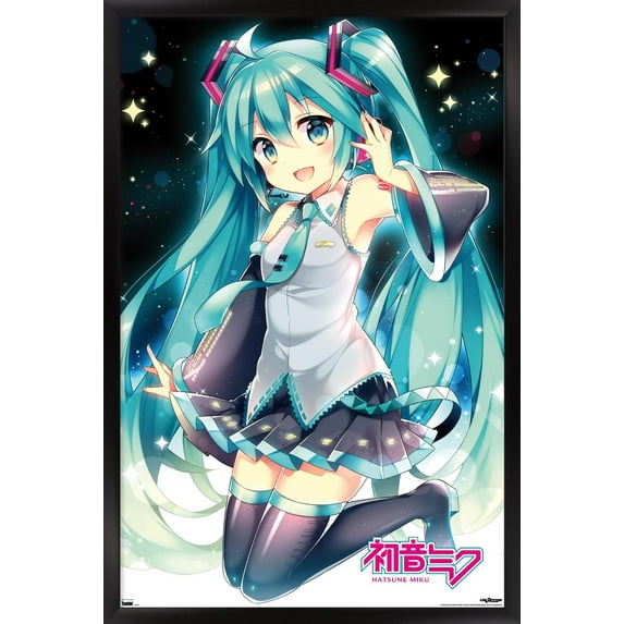 Hatsune Miku - Smile Wall Poster, 22.375" x 34" Framed