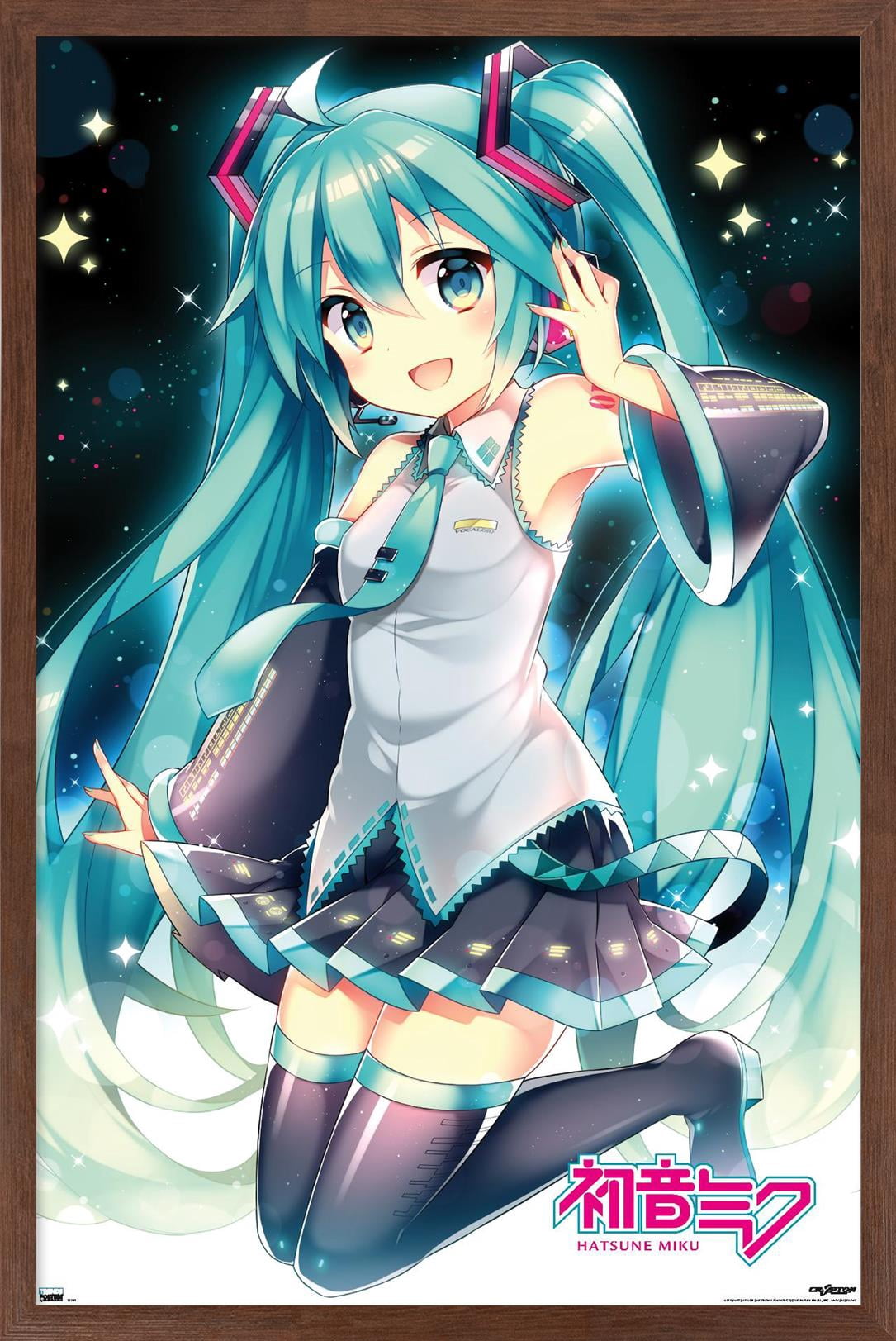 Hatsune Miku - Smile Wall Poster, 22.375" x 34" Framed