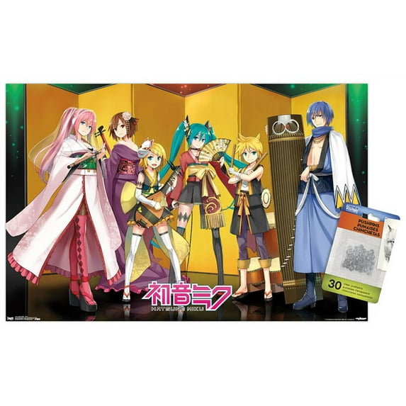 Hatsune Miku - Stage Wall Poster with Push Pins, 14.725" x 22.375"