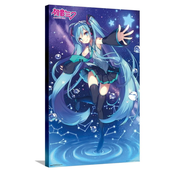 Hatsune Miku - Stars Canvas Wall Poster, 22.375" x 34"