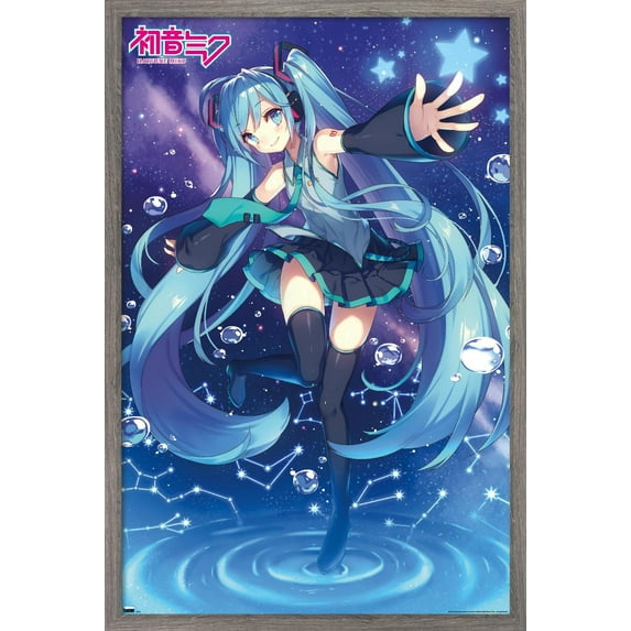 Hatsune Miku - Stars Wall Poster, 14.725" x 22.375", Framed