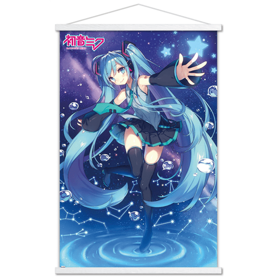 Hatsune Miku - Stars Wall Poster with Magnetic Frame, 22.375" x 34"
