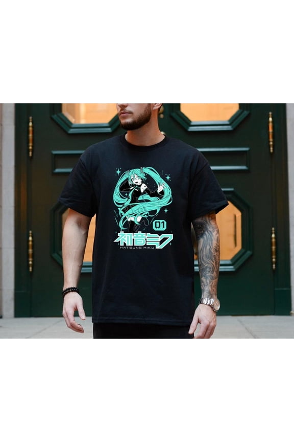 - Hatsune Miku T-Shirt, Kawaii, Anime Girl, Project Diva Vocaloid Shirt Hot Trend GrolyTee T-shirt S-5XL
