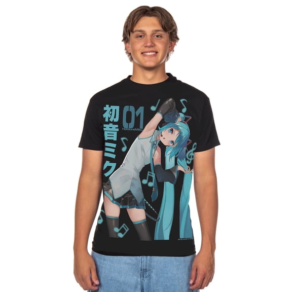 Hatsune Miku T-Shirt Men's Pop Star Short Sleeve Graphic Top Shirt