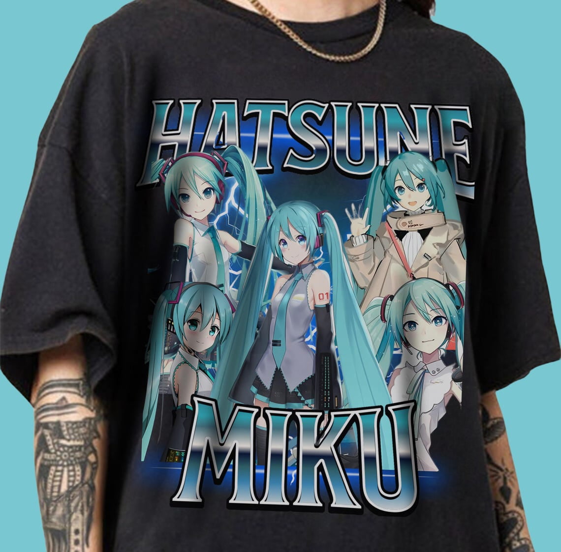 Hatsune Miku T-shirt, Vocaloid Anime Shirt,Dark Heather color,size