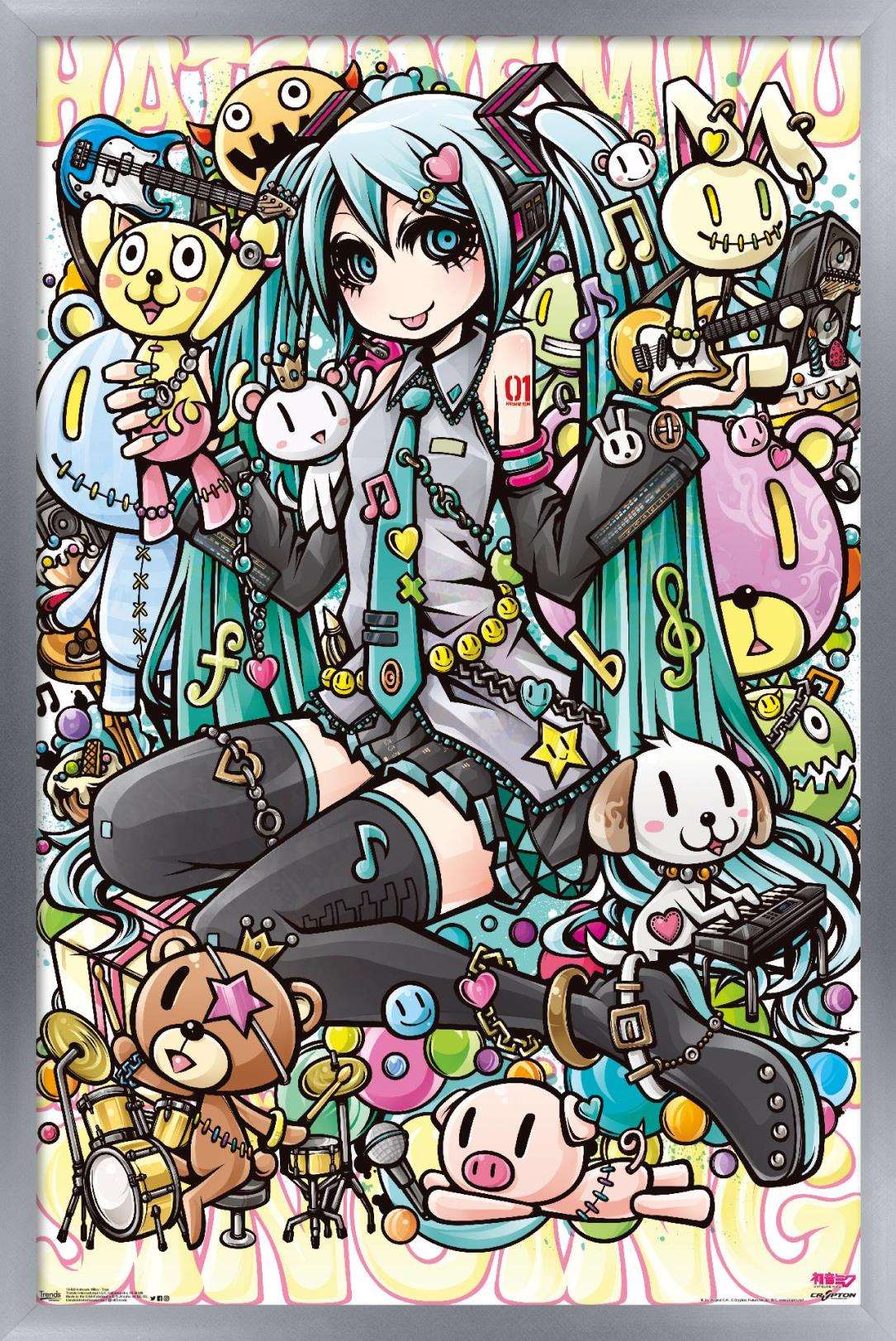 Hatsune Miku - Toys Wall Poster, 14.725" x 22.375", Framed