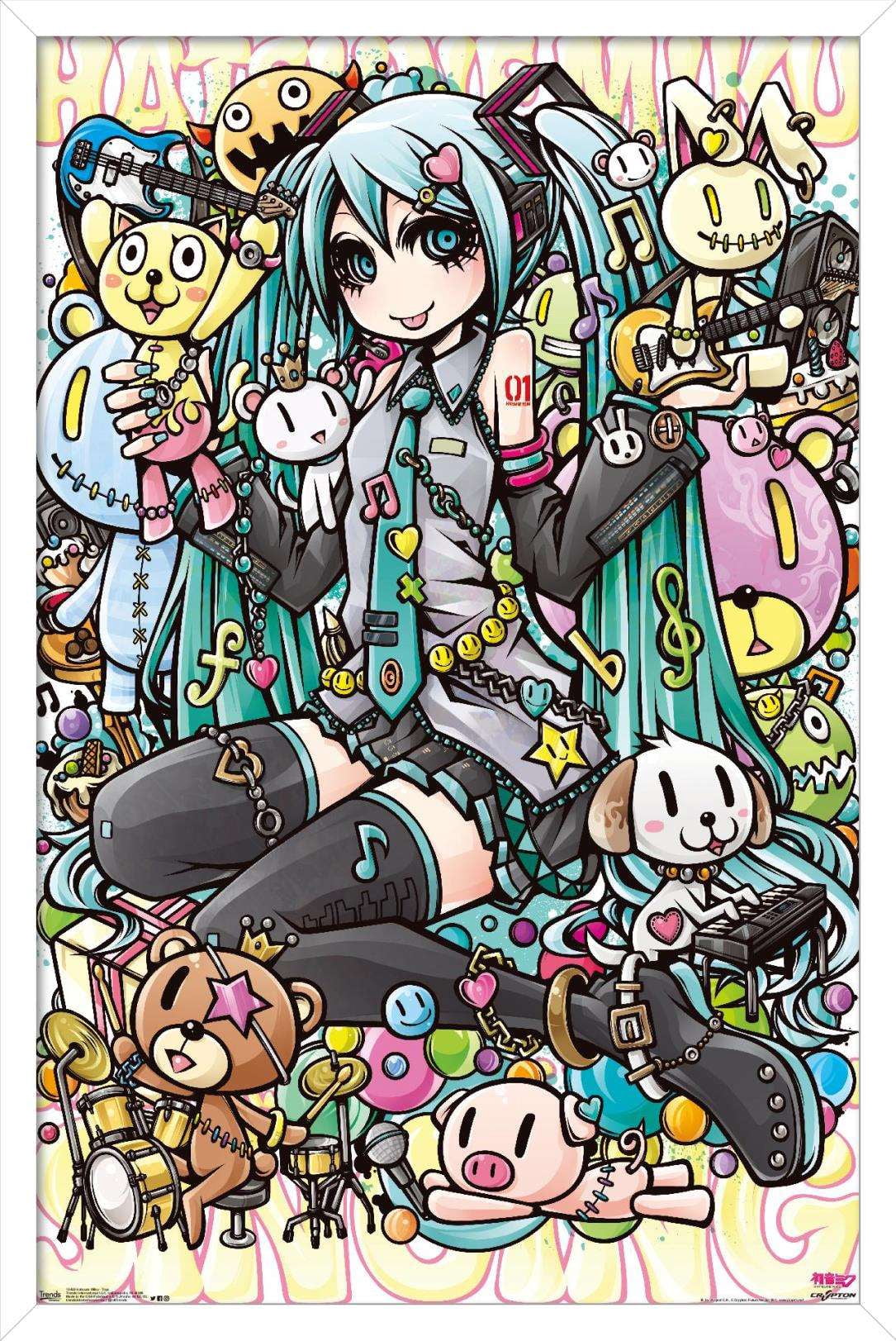 Hatsune Miku - Toys Wall Poster, 14.725" x 22.375", Framed