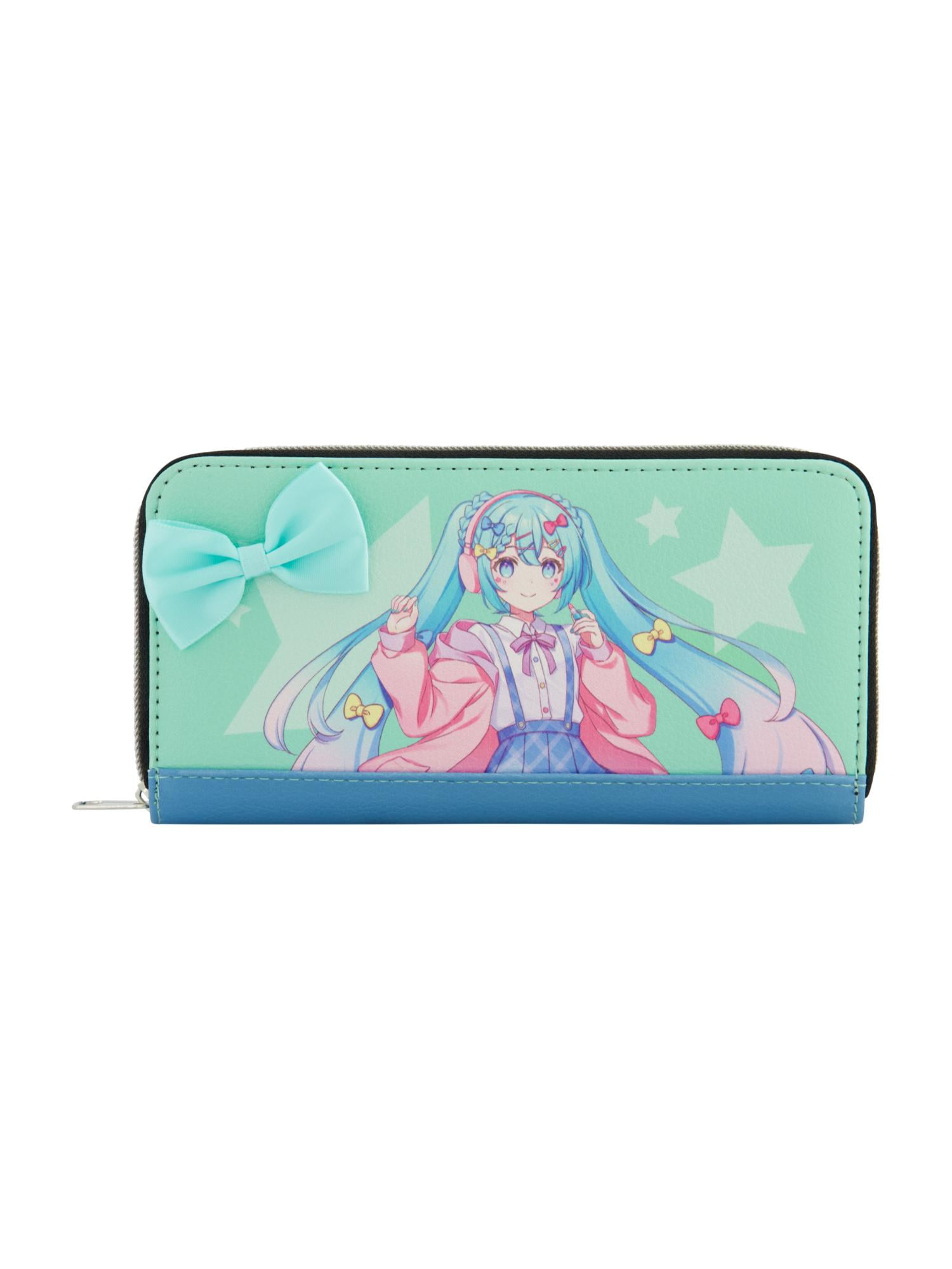 Hatsune Miku Star Zip Around Wallet, Teal Hatsune Miku Star Zip Around Wallet, Teal