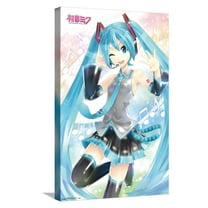 Hatsune Miku - Waving Canvas Wall Poster, 14.725" x 22.375"