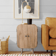 East at Main Hattan Natural Brown Mango Wood Storage Shelf Accent Cabinet