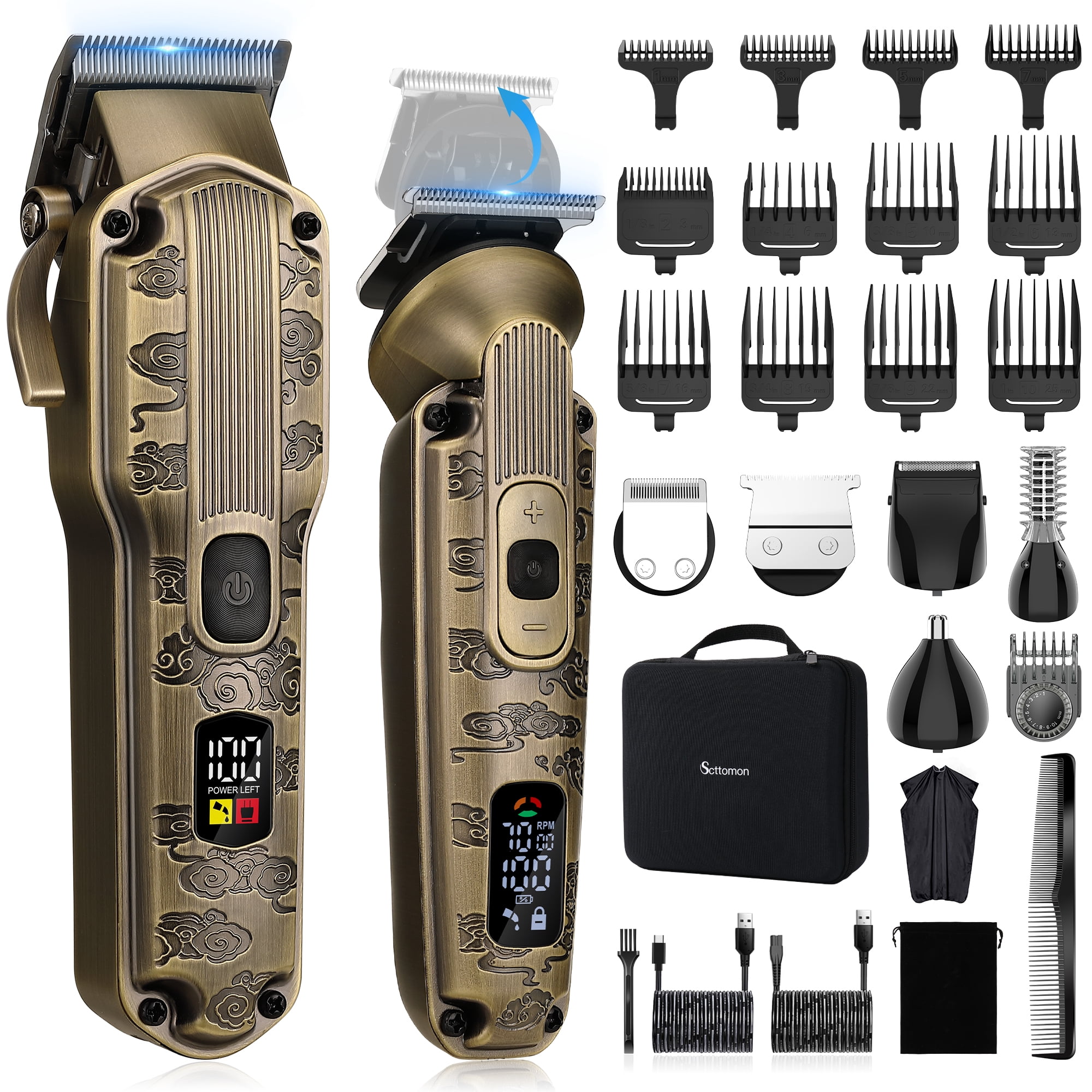Hatteker 6 in 1 hair trimmer Electric Shaver Razor for Men with Precision Trimmer
