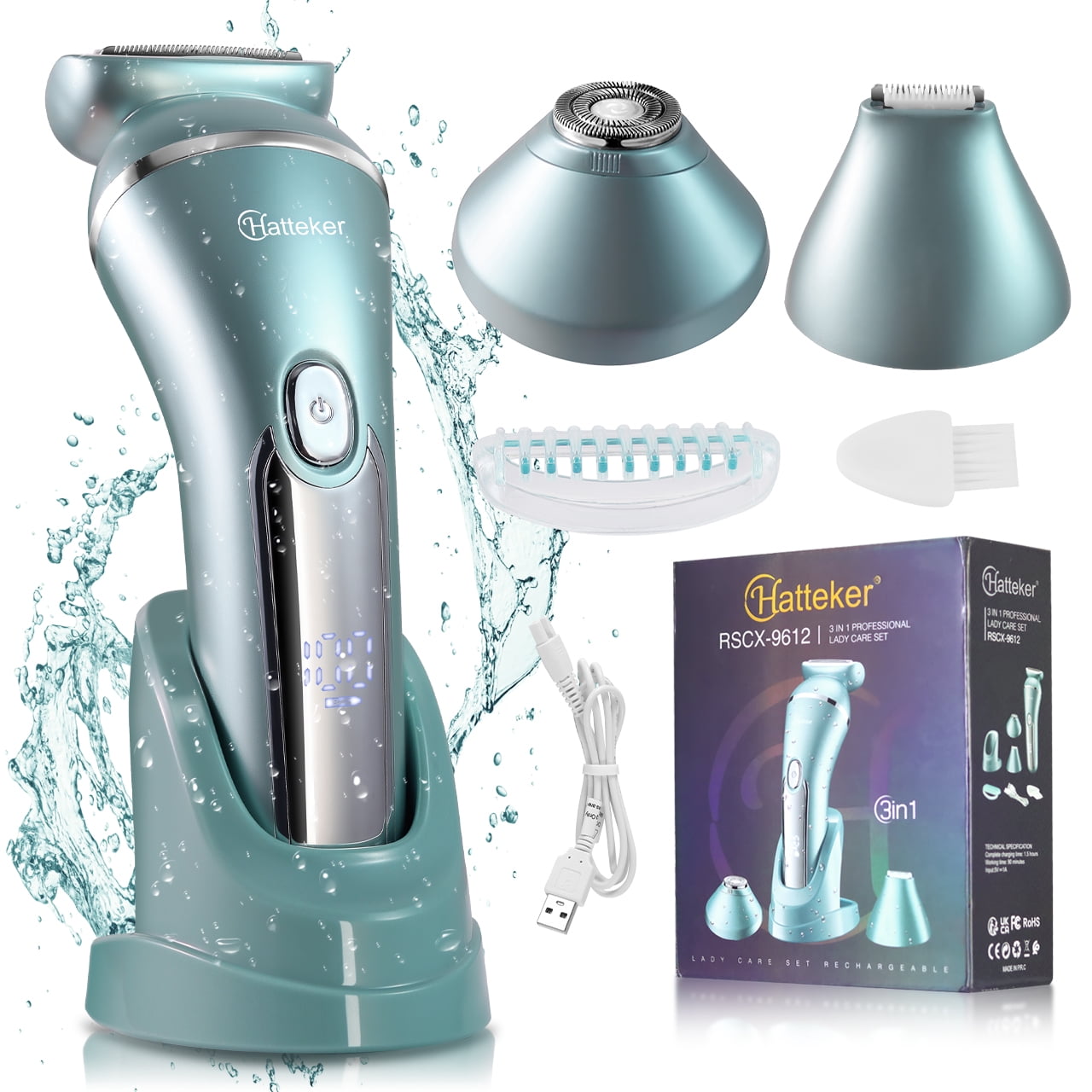 Hatteker Electric Shaver for Women Lady Epilator Electric Razors Kit ...