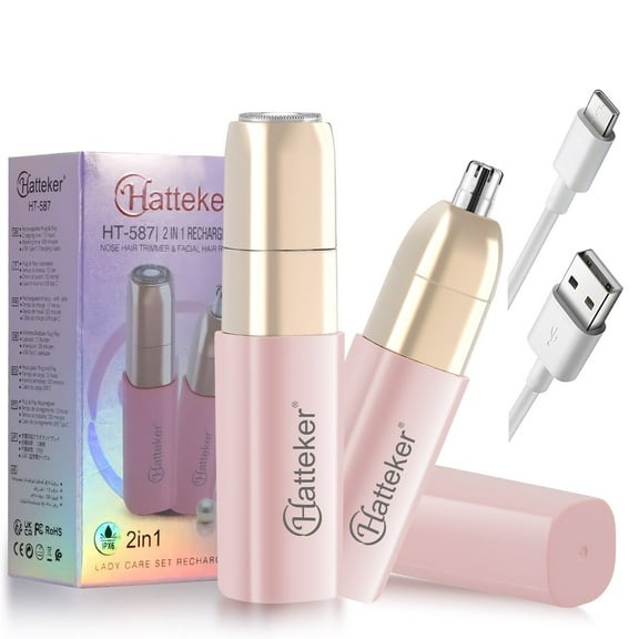 Hatteker Facial Epilator For Women, Rechargeable Hair Remover, Eyebrow Shaver And Facial Shaver 2 in 1
