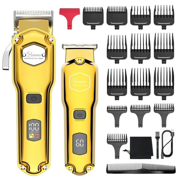 Hatteker Hair Clipper & Trimmer Set for Men IPX7 Waterproof Cordless Barber Clipper for Hair Cutting Kit