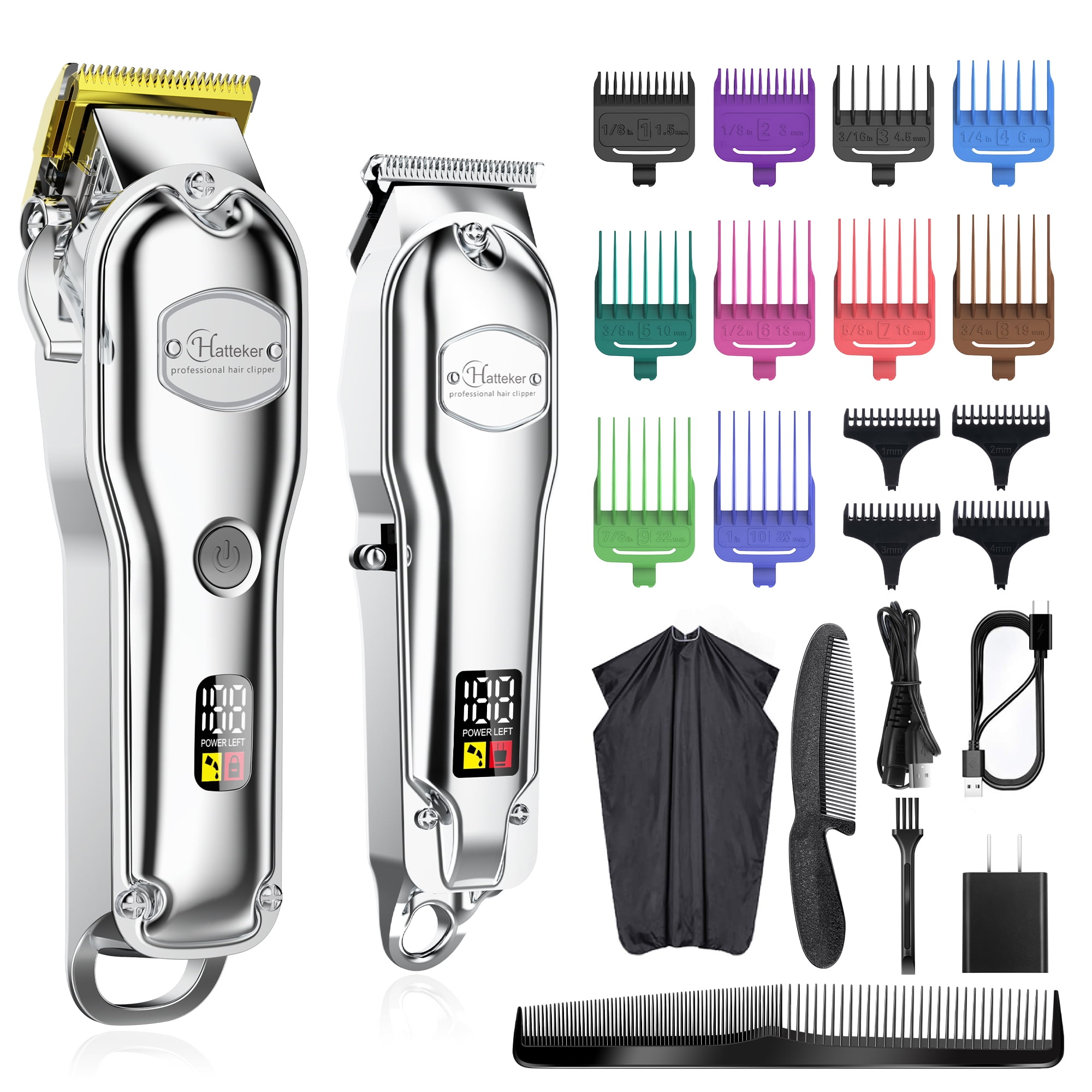 Hatteker Hair Clipper for Men Professional Hair Kit with T-Blade Rechargeable -