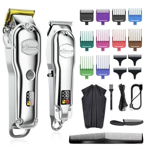 Hatteker Hair Clipper for Men Professional Hair Cutting Kit with T-Blade Trimmer Rechargeable