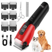 Hatteker Professional Electric Pet Clipper, 7500 RPM Clipper, Suitable for Dogs and Cats, Cordless Dog Hair Trimmer, with Auxiliary Light