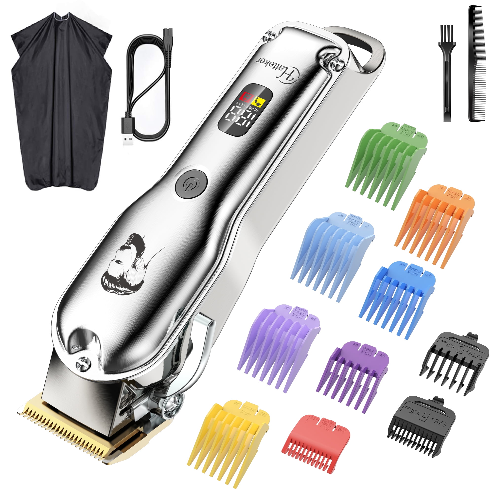 Hatteker Professional Hair Clipper Trimmer with Cutter Guards Men s Grooming Kit Walmart