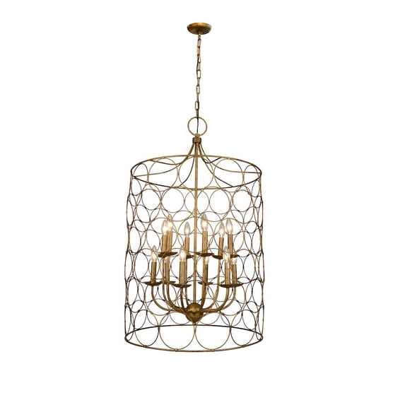Hattie Cage-Style Pendant in Gold Metal