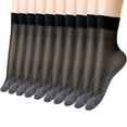 thumbnail image 1 of Hauaitttt 10 Pairs Women Solid Patterned Bottom Non Socks Breathable Socks Mid Tube Socks Womens Extra Large Socks Socks for Women Compression Socks Pack Comfort Seam Socks Woman Compressing Socks, 1 of 5