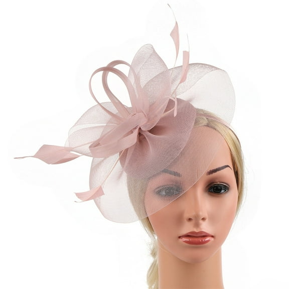 Hauaitttt 2025 Fascinator Hat Flower Feather Mesh Tea Party Hairband for Women Knotted Soft Headbands Women Elastic Headband Women Sweatband for Men Headband Womens Sound Village Headband Hair Wire