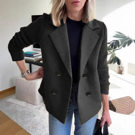 Hauaitttt 2025 Women's Spring Solid Color Button Open Coat Women's Commuting Business Coat Womens Long Coat plus Size Womens Winter Coat 4x Long Trench Winter Coat Anorak Winter Coats for Women plus