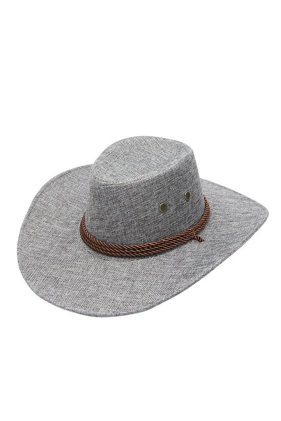 Adult Solid Casual Summer Western Fashion Cowboy Sun Hat Wide Brim Travel Sun Cap Cowboy Hat Women Beach Cowboy Hat Open Road Hat Drinking Cowboy Hat Wool Hats for Men Men Cowboy Hat Little