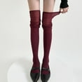 thumbnail image 1 of Hauaitttt In Autumn and Winter Anchorage Red Socks Women Red Catwalk Models Are Spliced with Knee Socks and Anchorage Stockings Are Piled Up. Woman Tights Stockings and Garter Belt Set Winter Tights, 1 of 3