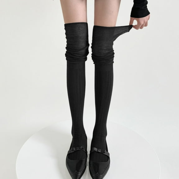 Hauaitttt In Autumn and Winter Anchorage Red Socks Women Red Catwalk Models Are Spliced with Knee Socks and Anchorage Stockings Are Piled Up. Woman Tights Stockings and Garter Belt Set Winter Tights