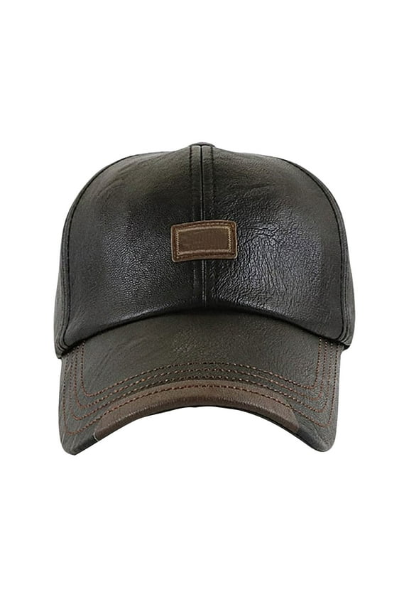 Autumn and Winter New MenBaseball Hat Trendy Leather European and Fashion Minimalist Outdoor Baseball Hat Water Visor Visor Hats Women Running Plain Visors for Men Flash Visor Visors for