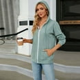 thumbnail image 1 of Hauaitttt Autumn Winter Women Loose Fit Long Sleeve Hooded Zip up Cardigan with Pockets Casual Sweatshirt Hoodies for Women over Hoodie for Woman Women Athletic Hoodies Jacket Women Casual Hoodie, 1 of 5