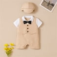 thumbnail image 1 of Hauaitttt Baby Boy Gentleman White Shirt Bowtie Tuxedo 1 PC Jumpsuit Overall Romper for 0Months To 12Months Boys Track Suits 7 8 5t Boys Dress Clothes 12 Month Baby Clothes Summer Boys 2t Outfit Set, 1 of 8