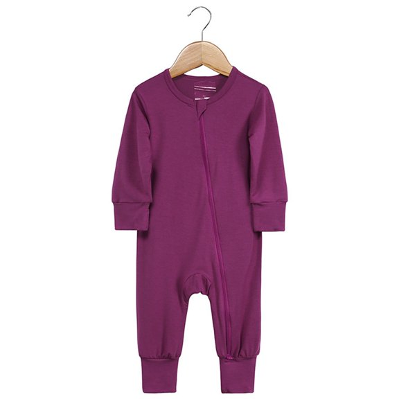Hauaitttt Baby Rompers Footless Pajamas Zipper Long Sleeve Sleeper Jumpsuit Toddler Clothes Gender Neutral 18 Month Summer Pajamas First Birthday Romper Boy 3 Months Baby Boy 24months Boys Clothes