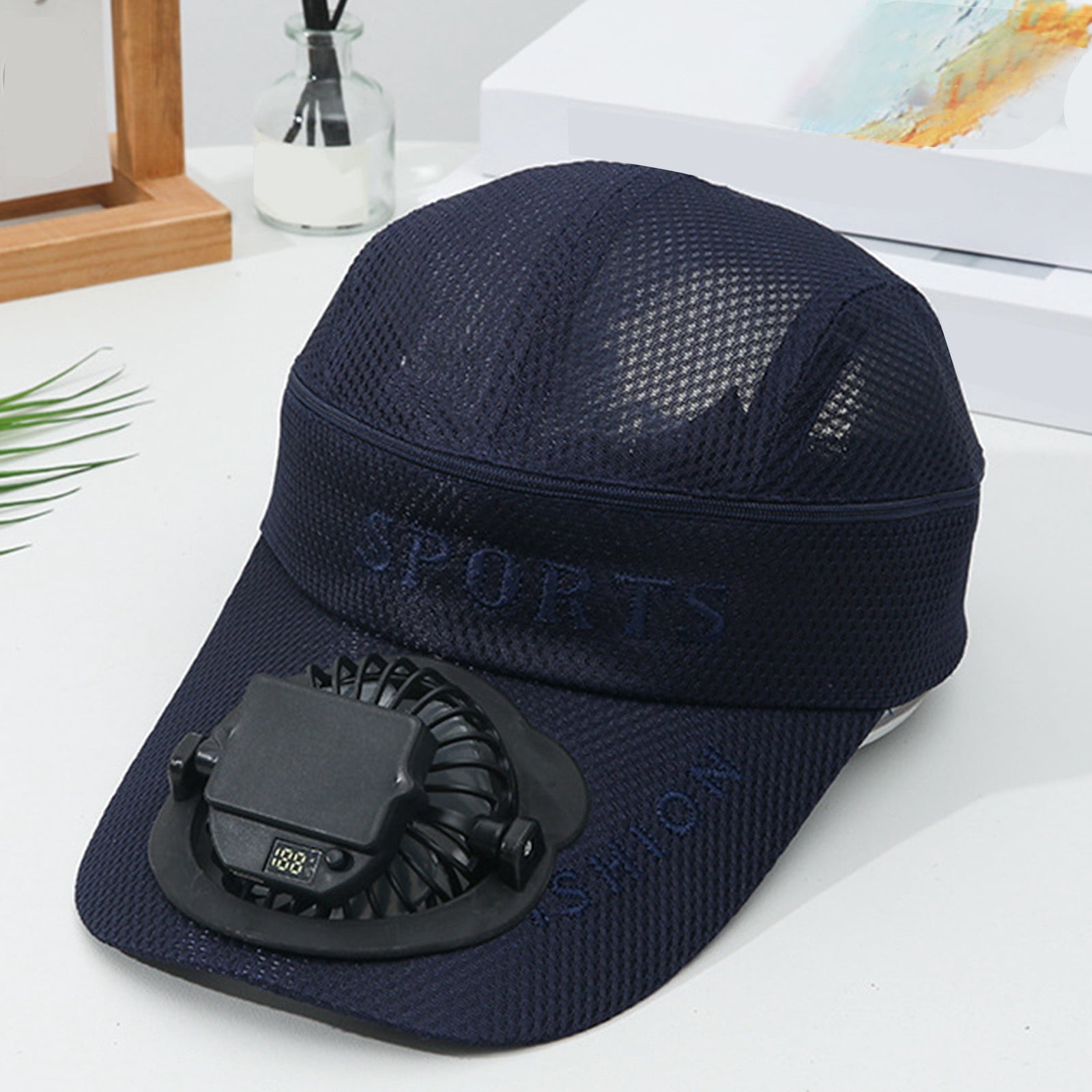 Hauaitttt Baseball Cap Built In USB Solar Fan Power Supply Men Women's ...