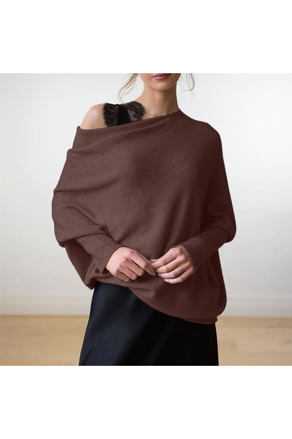 Boat Neck Sweaters for Women 2025 Spring Long Sleeve Soft Knit Loose Baggy Pullover Top Mens Hand Knit Cardigan Silk Men Sweater Sweaters Bulk Womens Long Athletic Pullover Pullover Women