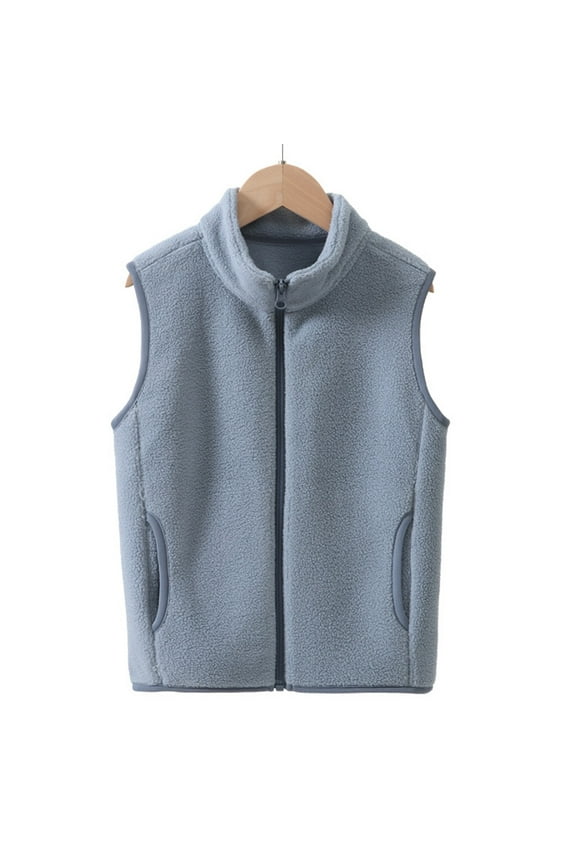 Boy Girls' Vest Outwear Lightweight Solid Color Cute Jacket with Children Pockets Dress Coat for Girl Girls Active Tops Boys Teal Winter Coat Little Girls Jacket Size 8 Denim Girls Coat