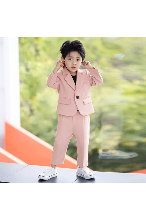 Boys Business Suits Coat 3 Piece Outfit Tuxedo Set for Kids Formal Suit for Boys with Pants Necklace Set Slim Suspenders Bow Tie Outfit Toddler Shirt Toddler Suspender Set 5t Sweatpants
